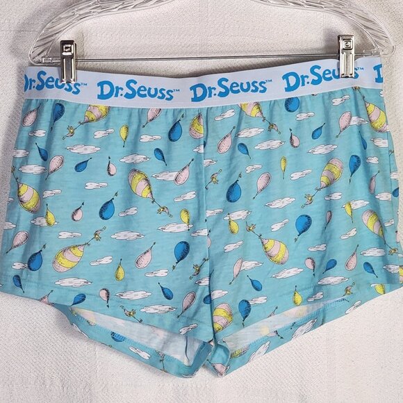 Dr. Seuss Seuss Blue Oh the Places You'll Go Poly Rayon Sleep Short Size M 8-10 - Picture 1 of 16